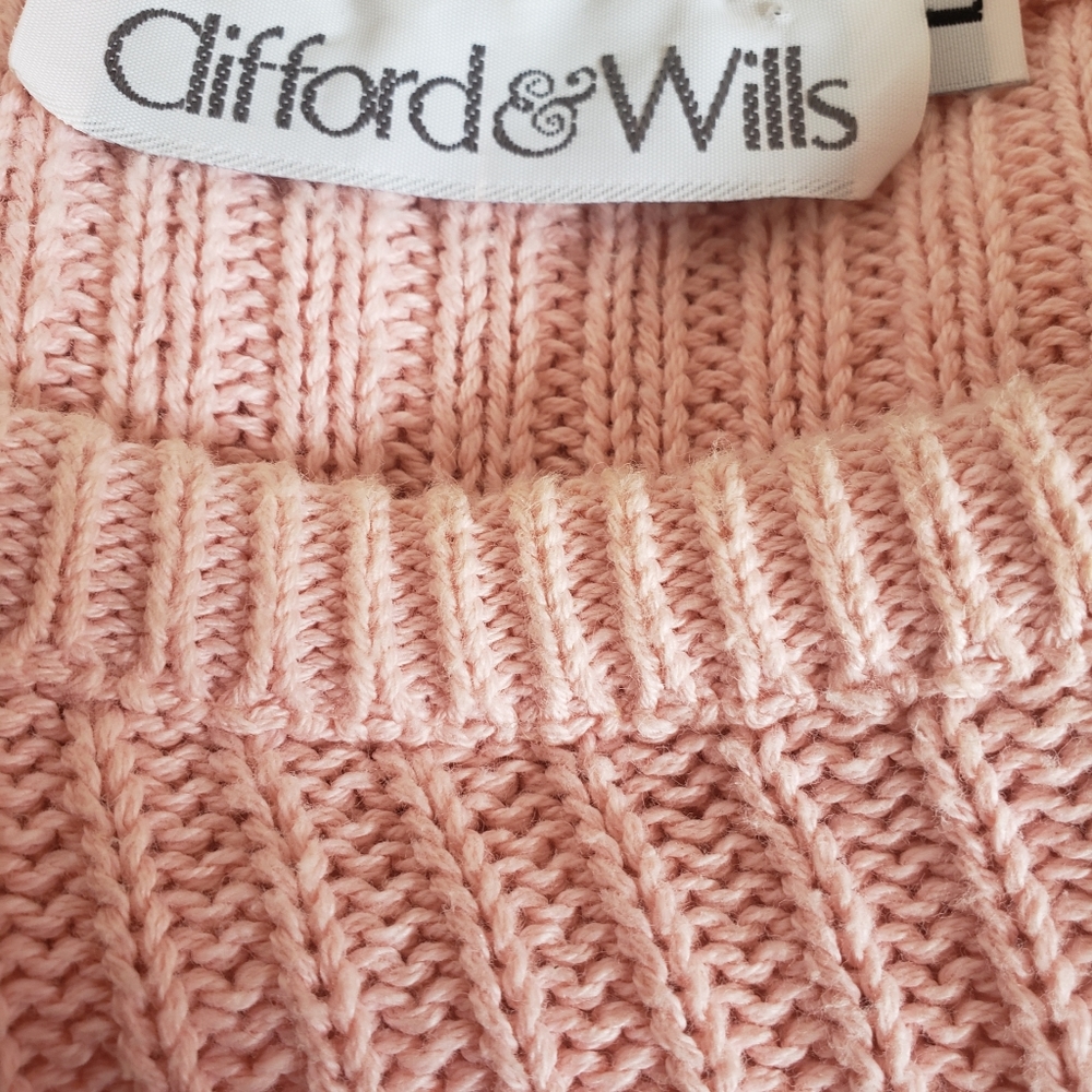 Vintage Clifford&Wills  Women Light Rose Cotton Relaxed  Sweater. FINAL SALE - - Picture 6 of 11